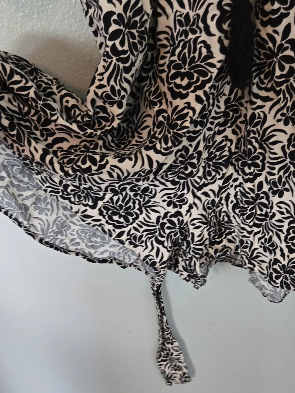 Zara | Black Printed Linen Balloon Sleeve Short Romper Size Large